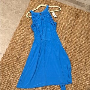 White House Black Market Bright Blue Midi Dress